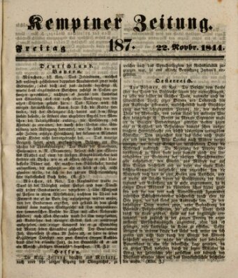 Kemptner Zeitung Freitag 22. November 1844