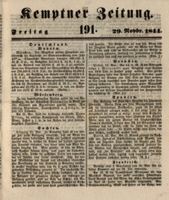 Kemptner Zeitung Freitag 29. November 1844