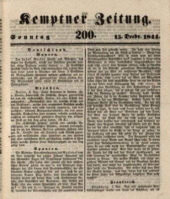 Kemptner Zeitung Sonntag 15. Dezember 1844