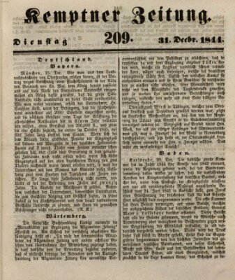 Kemptner Zeitung Dienstag 31. Dezember 1844