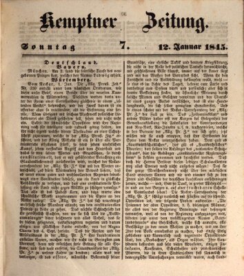 Kemptner Zeitung Sonntag 12. Januar 1845