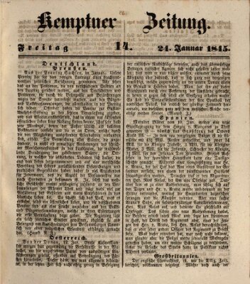 Kemptner Zeitung Freitag 24. Januar 1845