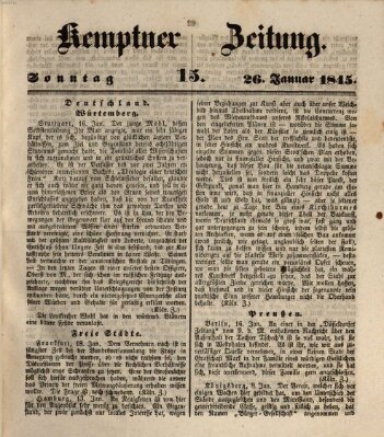 Kemptner Zeitung Sonntag 26. Januar 1845