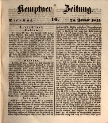 Kemptner Zeitung Dienstag 28. Januar 1845