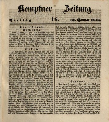 Kemptner Zeitung Freitag 31. Januar 1845