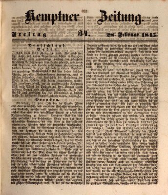 Kemptner Zeitung Freitag 28. Februar 1845