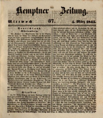 Kemptner Zeitung Mittwoch 5. März 1845