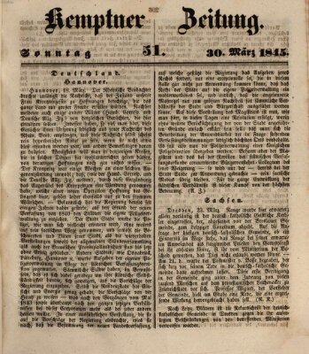 Kemptner Zeitung Sonntag 30. März 1845