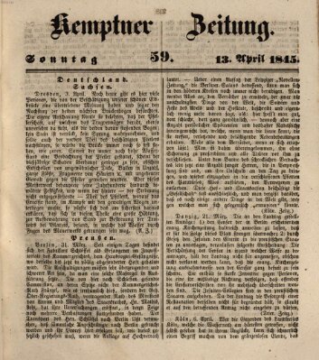 Kemptner Zeitung Sonntag 13. April 1845