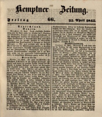 Kemptner Zeitung Freitag 25. April 1845