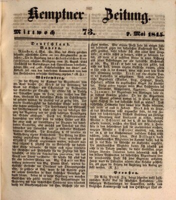 Kemptner Zeitung Mittwoch 7. Mai 1845