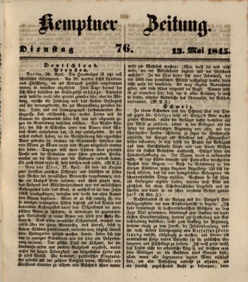 Kemptner Zeitung Dienstag 13. Mai 1845