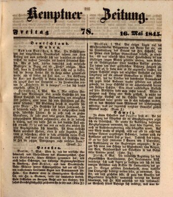 Kemptner Zeitung Freitag 16. Mai 1845