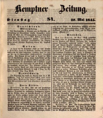 Kemptner Zeitung Dienstag 27. Mai 1845