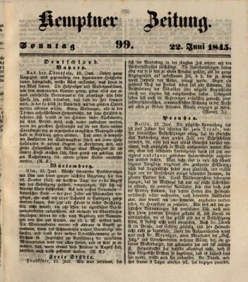 Kemptner Zeitung Sonntag 22. Juni 1845