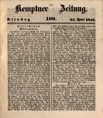 Kemptner Zeitung Dienstag 24. Juni 1845