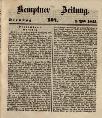 Kemptner Zeitung Dienstag 1. Juli 1845