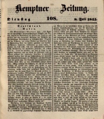 Kemptner Zeitung Dienstag 8. Juli 1845