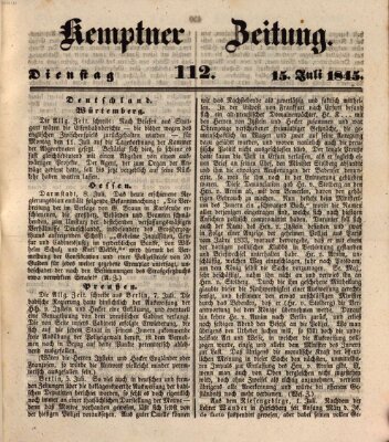 Kemptner Zeitung Dienstag 15. Juli 1845