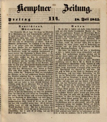 Kemptner Zeitung Freitag 18. Juli 1845