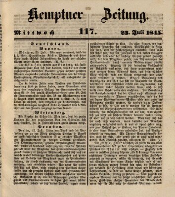 Kemptner Zeitung Mittwoch 23. Juli 1845