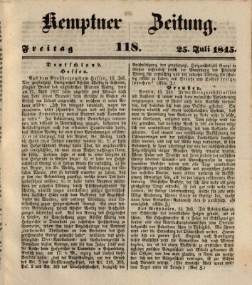 Kemptner Zeitung Freitag 25. Juli 1845