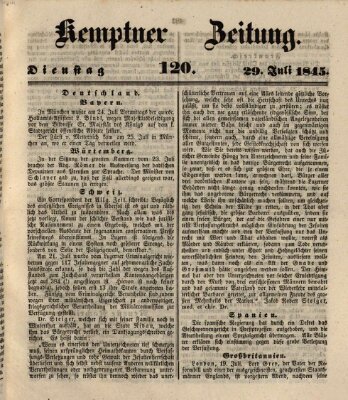 Kemptner Zeitung Dienstag 29. Juli 1845