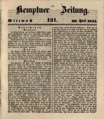 Kemptner Zeitung Mittwoch 30. Juli 1845