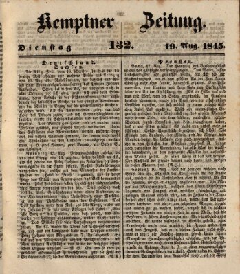 Kemptner Zeitung Dienstag 19. August 1845