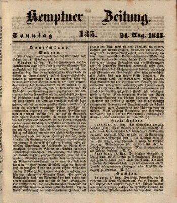 Kemptner Zeitung Sonntag 24. August 1845