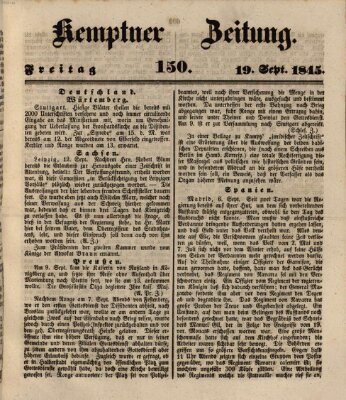 Kemptner Zeitung Freitag 19. September 1845