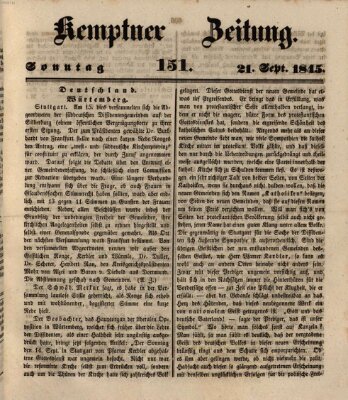 Kemptner Zeitung Sonntag 21. September 1845