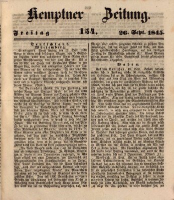 Kemptner Zeitung Freitag 26. September 1845