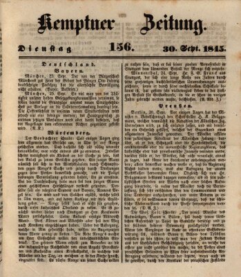 Kemptner Zeitung Dienstag 30. September 1845