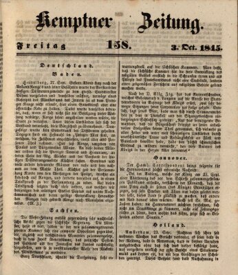 Kemptner Zeitung Freitag 3. Oktober 1845