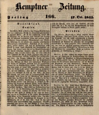 Kemptner Zeitung Freitag 17. Oktober 1845