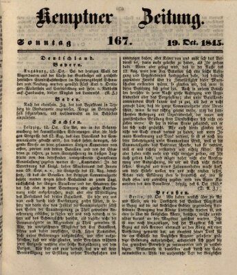 Kemptner Zeitung Sonntag 19. Oktober 1845