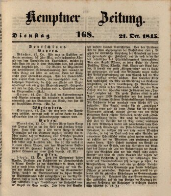 Kemptner Zeitung Dienstag 21. Oktober 1845