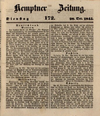 Kemptner Zeitung Dienstag 28. Oktober 1845