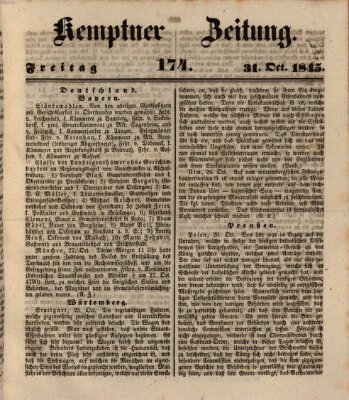 Kemptner Zeitung Freitag 31. Oktober 1845