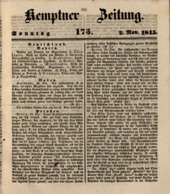 Kemptner Zeitung Sonntag 2. November 1845