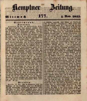 Kemptner Zeitung Mittwoch 5. November 1845