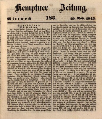 Kemptner Zeitung Mittwoch 19. November 1845