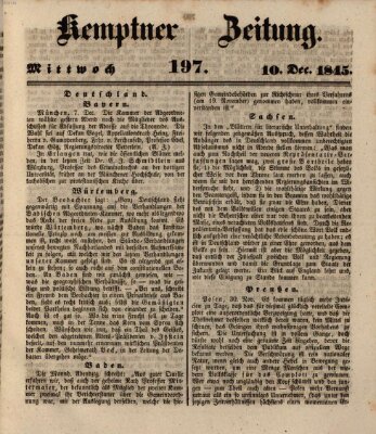 Kemptner Zeitung Mittwoch 10. Dezember 1845