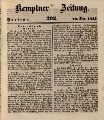 Kemptner Zeitung Freitag 19. Dezember 1845