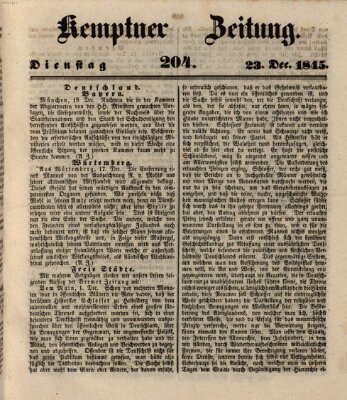 Kemptner Zeitung Dienstag 23. Dezember 1845