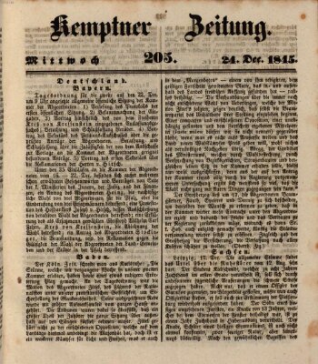 Kemptner Zeitung Mittwoch 24. Dezember 1845