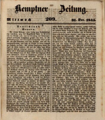 Kemptner Zeitung Mittwoch 31. Dezember 1845