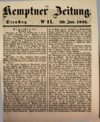 Kemptner Zeitung Dienstag 20. Januar 1846