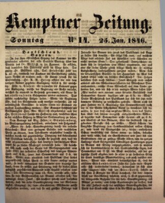 Kemptner Zeitung Sonntag 25. Januar 1846